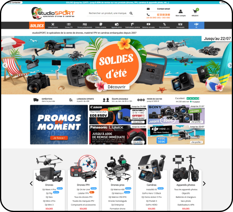 Site de notre client Studio Sport Avant