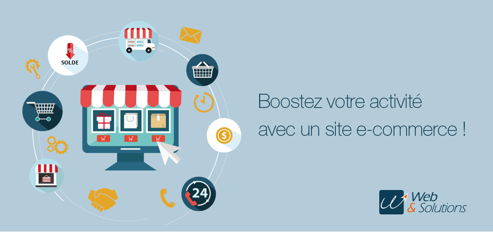 Bandeau booster votre activité avec un site e-commerce